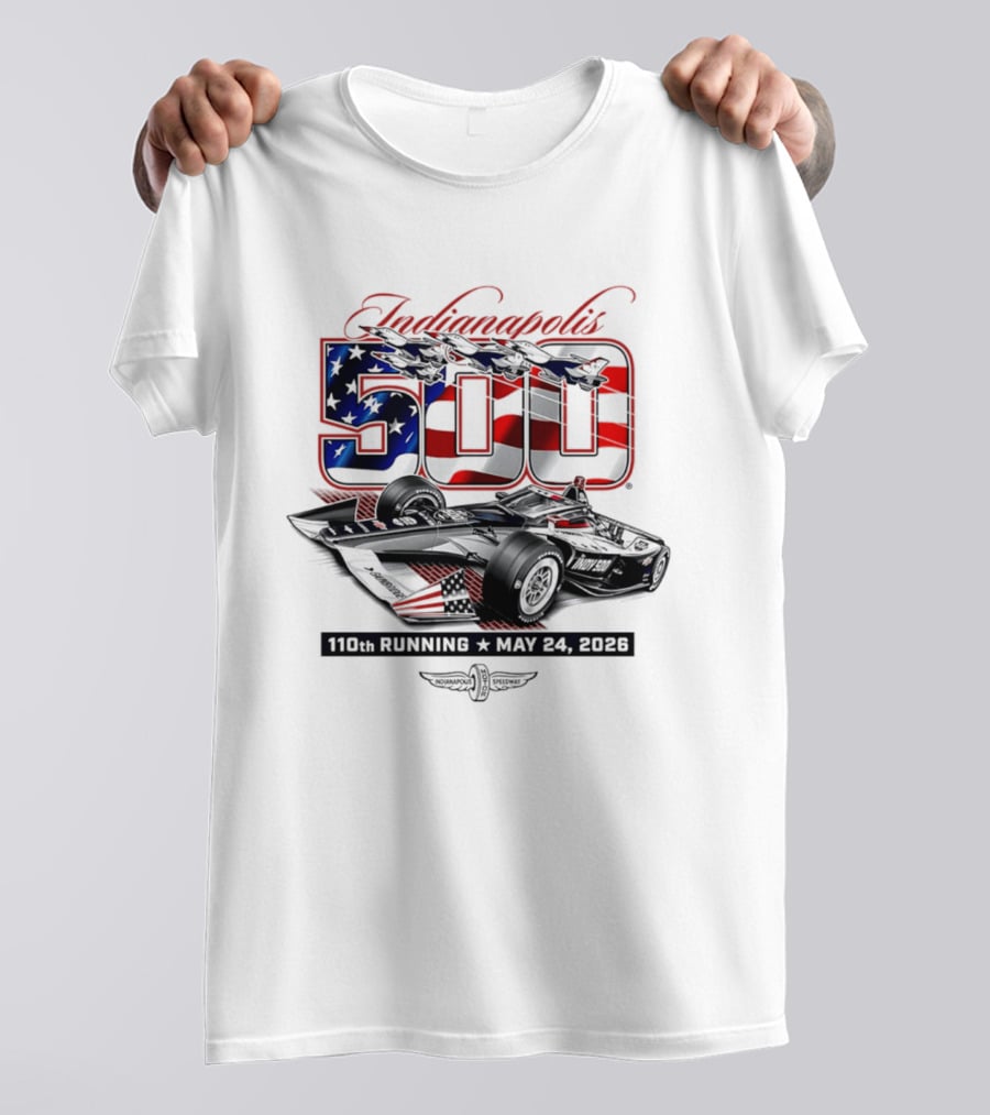 Indianapolis 500 IndyCar 110th Running May 24 2026 American Flag Racing T-Shirt