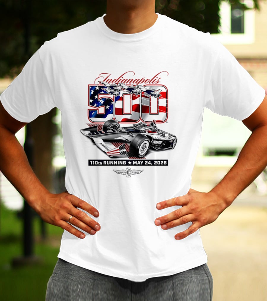 Indianapolis 500 IndyCar 110th Running May 24 2026 American Flag Racing T-Shirt