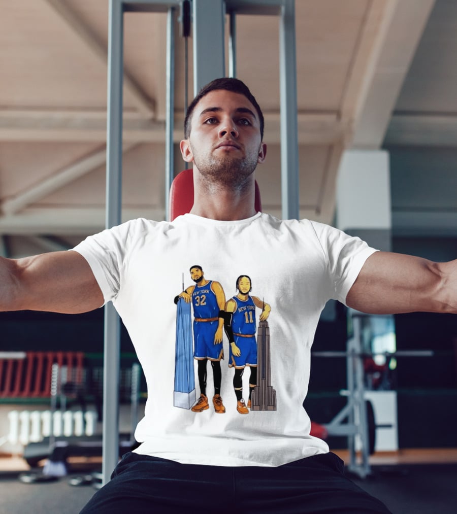 New York Knicks Jalen Brunson Karl Anthony Towns Skyline T-Shirt