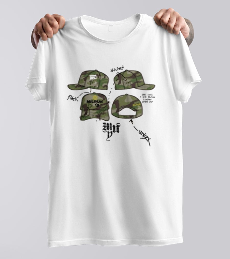 Miliyun Studios Camouflage Cap Techpack Tea Edition T-Shirt