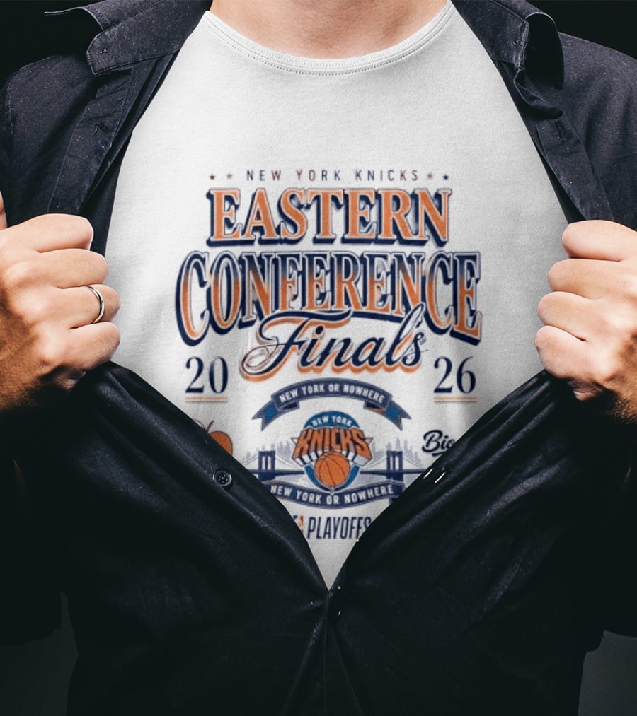 New York Knicks 2026 Eastern Conference Finals Champs Nowhere Borough 6 Playoffs Basketball Fan T-Shirt