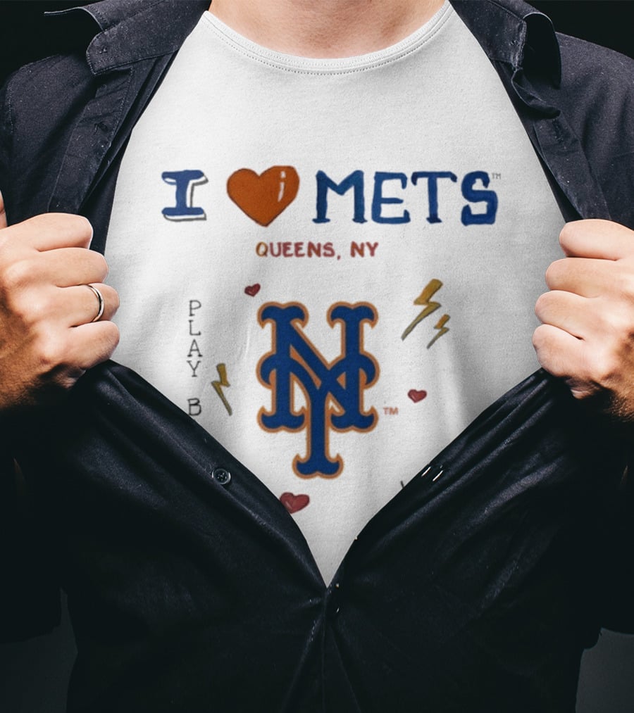 I Heart New York Mets Queens NY Tiny Turnip Toddler Play Ball XOXO T-Shirt