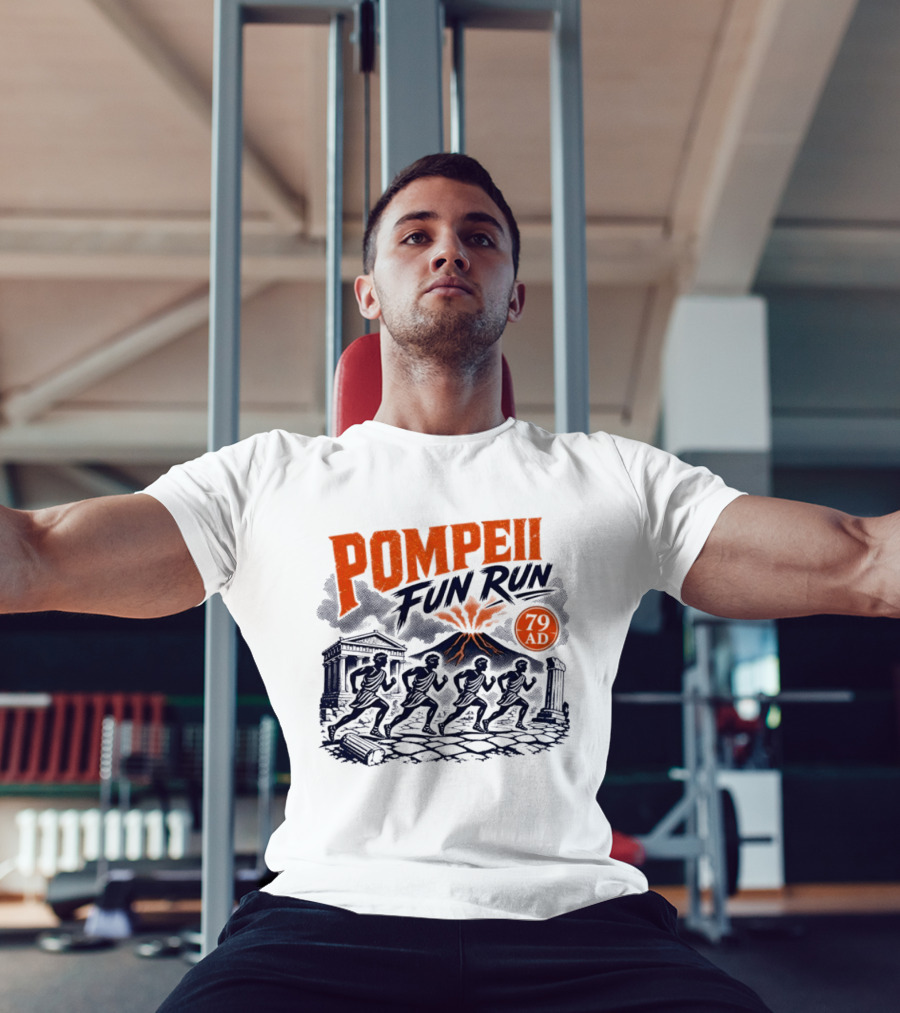 Pompeii Fun Run 79 AD Mount Vesuvius Roman Runners T-Shirt