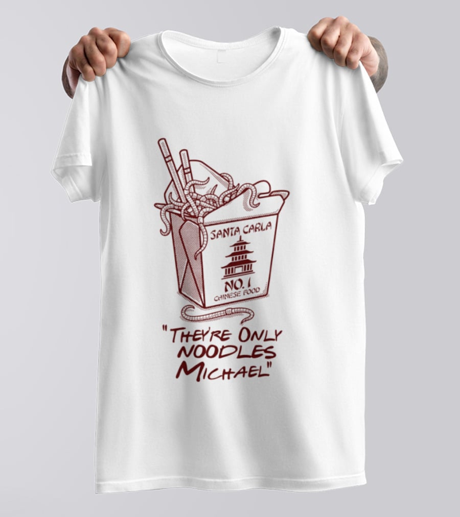 Santa Carla No 1 Chinese Food They're Only Noodles Michael Pagoda Box T-Shirt