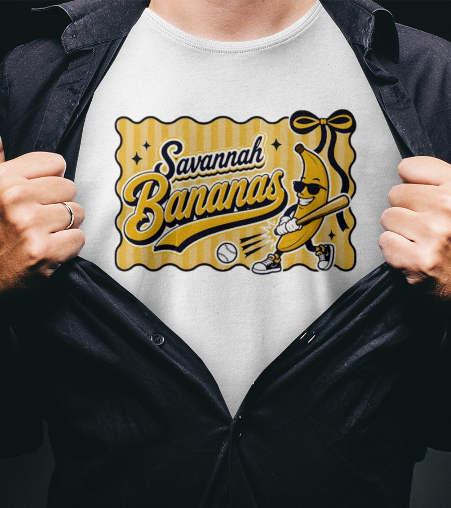 Savannah Bananas Baseball Team Cartoon Character Batting Savannah Georgia 2026 T-Shirt