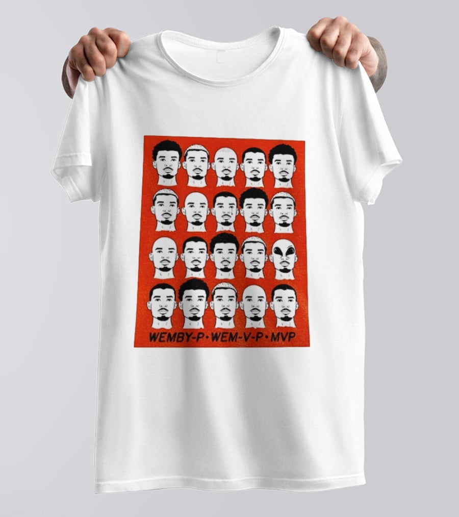 Victor Wembanyama Wemby P Wem V P MVP San Antonio Spurs Basketball Faces T-Shirt