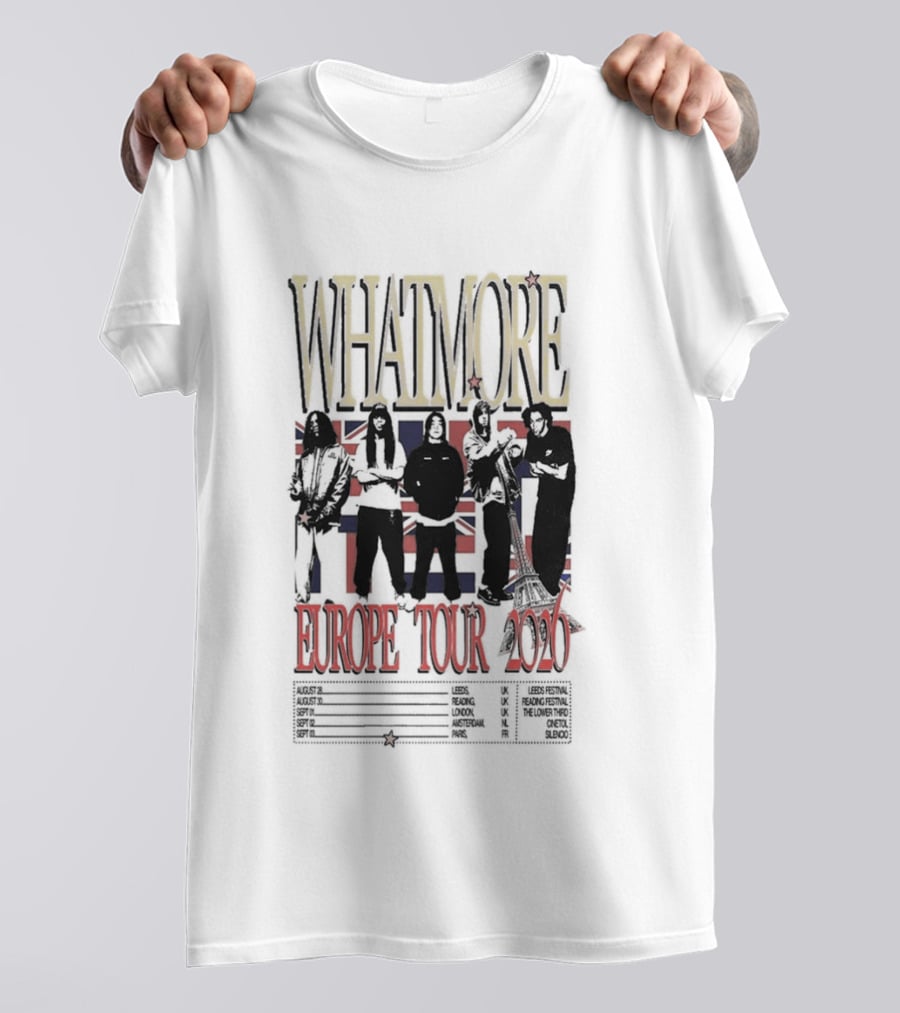 Whatmore Europe Tour 2026 Band Union Jack T-Shirt