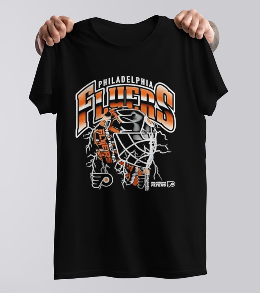 Philadelphia Flyers Crease Lightning Hockey Mask T-Shirt