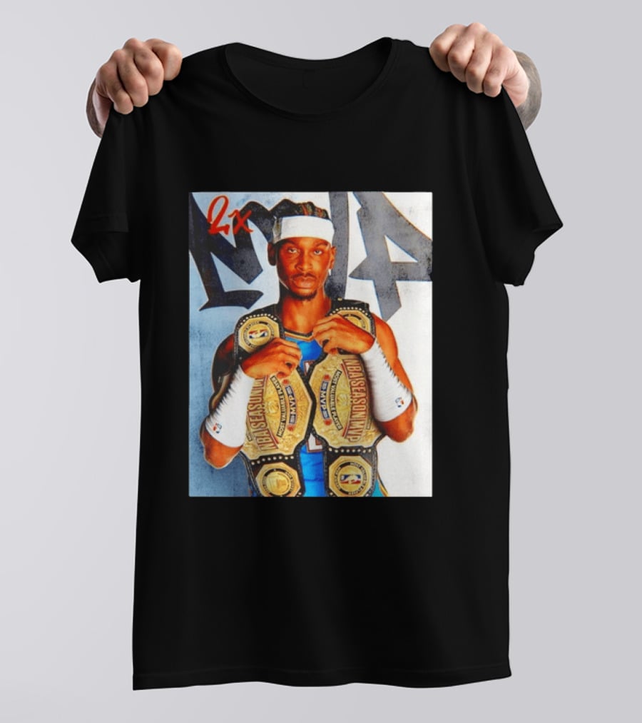 Shai Gilgeous Alexander 2X NBA MVP Champion Image T-Shirt