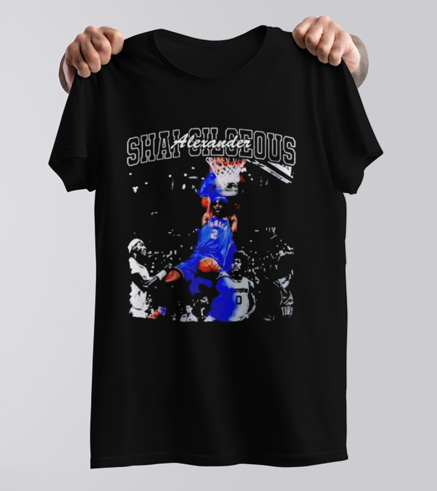 Shai Gilgeous Alexander Thunder Dunk Legacy Basketball Action T-Shirt