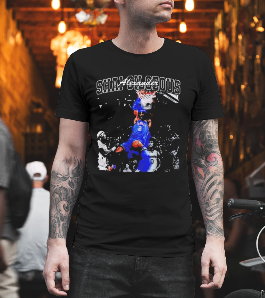 Shai Gilgeous Alexander Thunder Dunk Legacy Basketball Action T-Shirt