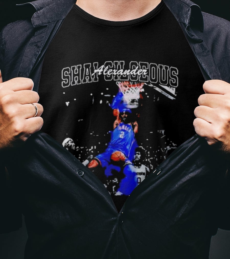 Shai Gilgeous Alexander Thunder Dunk Legacy Basketball Action T-Shirt