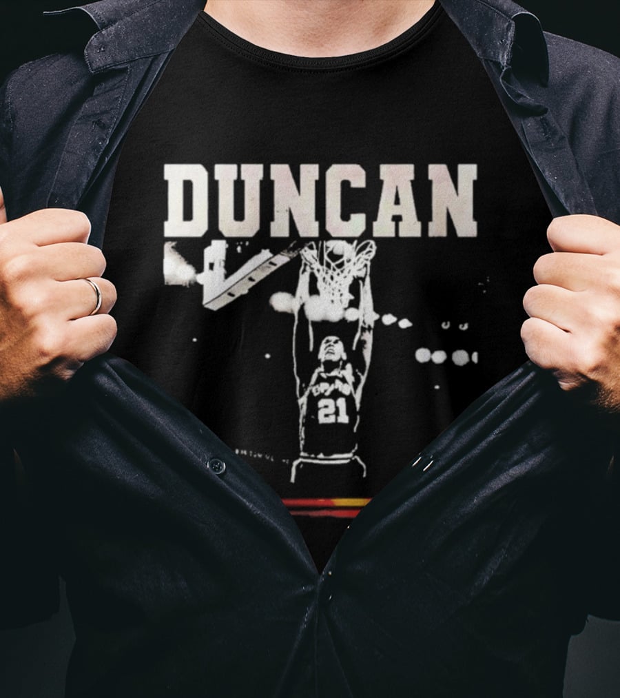 Tim Duncan Dunk Spurs Big Fundamental 21 T-Shirt