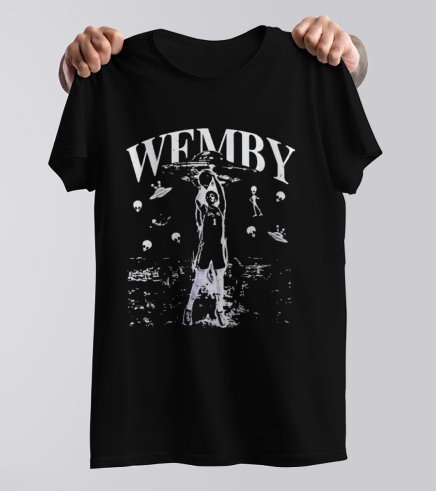 Wemby UFO Alien Basketball San Antonio Team T-Shirt