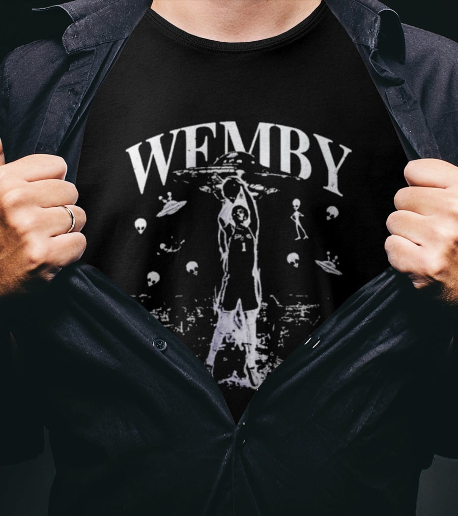 Wemby UFO Alien Basketball San Antonio Team T-Shirt