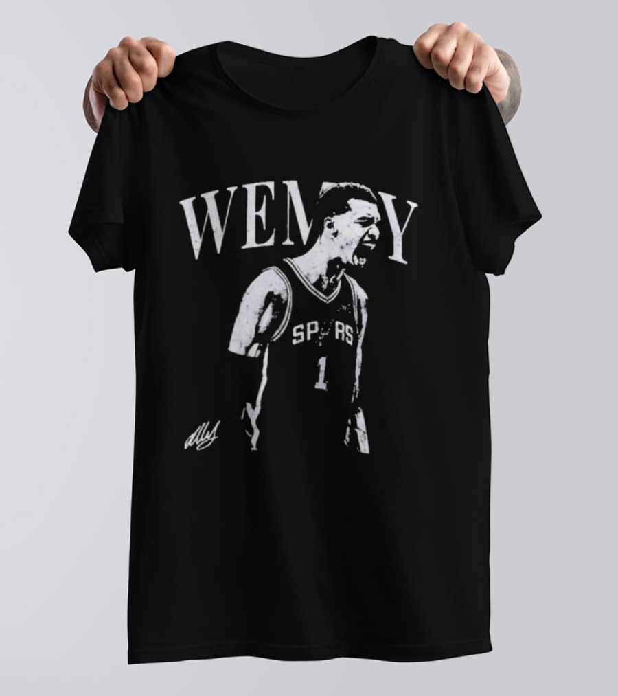 Wemby Spurs Rookie Yell Monochrome Spurs Basketball Player Wemby Energy T-Shirt
