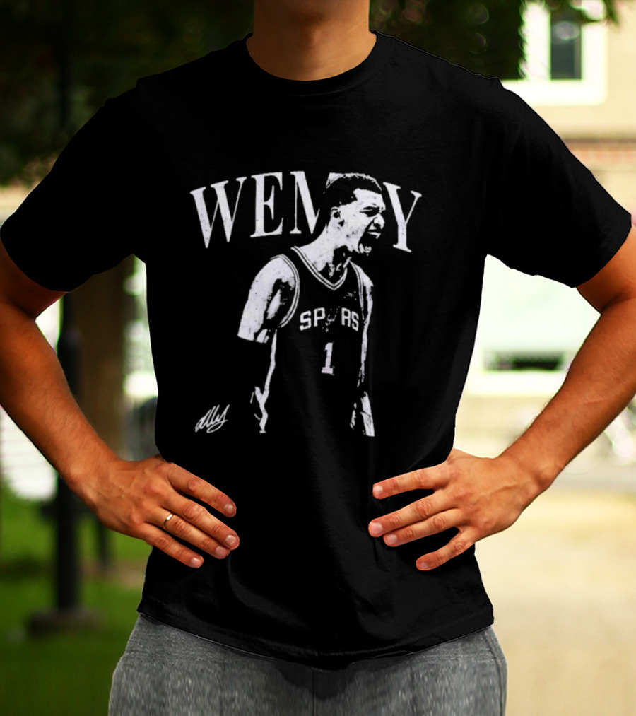 Wemby Spurs Rookie Yell Monochrome Spurs Basketball Player Wemby Energy T-Shirt