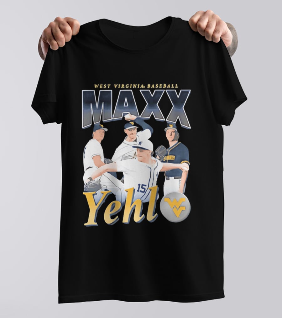 West Virginia Baseball Maxx Yehl WV Iconic Sports T-Shirt