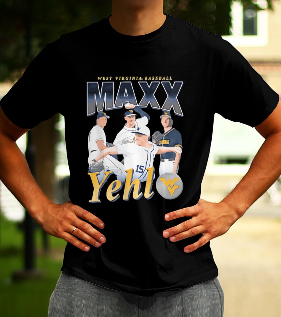 West Virginia Baseball Maxx Yehl WV Iconic Sports T-Shirt