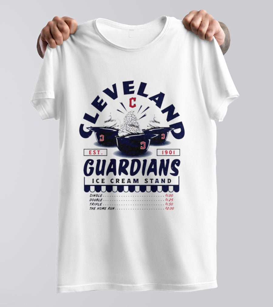 Cleveland Guardians Ice Cream Stand Est. 1901 Baseball Team Iconic Treats T-Shirt