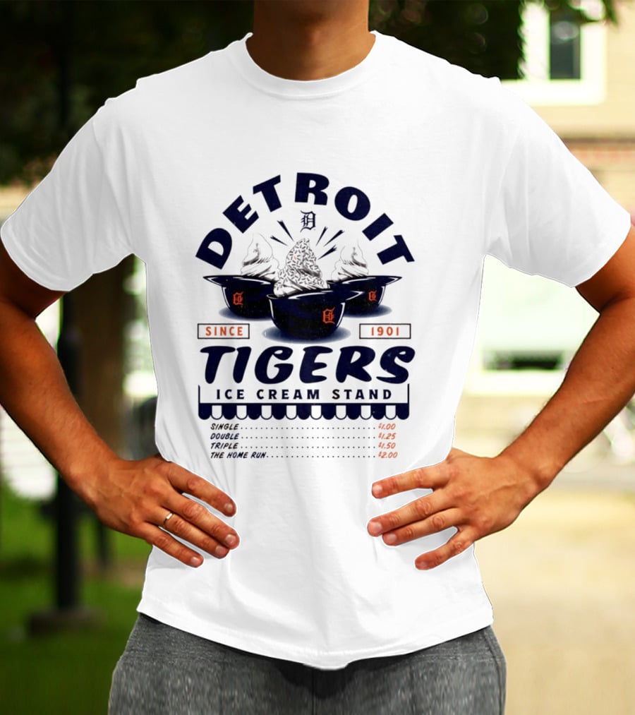 Detroit Tigers Ice Cream Stand Since 1901 Baseball Treats T-Shirt