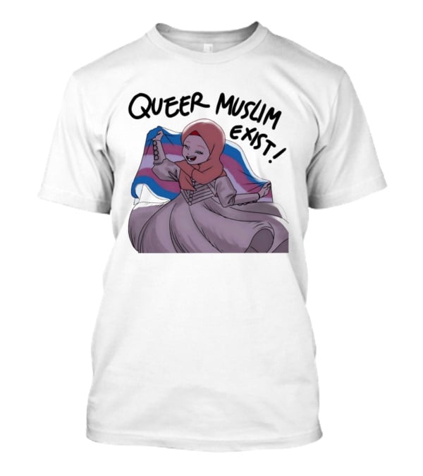 Queer Muslim Exist Transgender Flag Hijab Representation T-Shirt