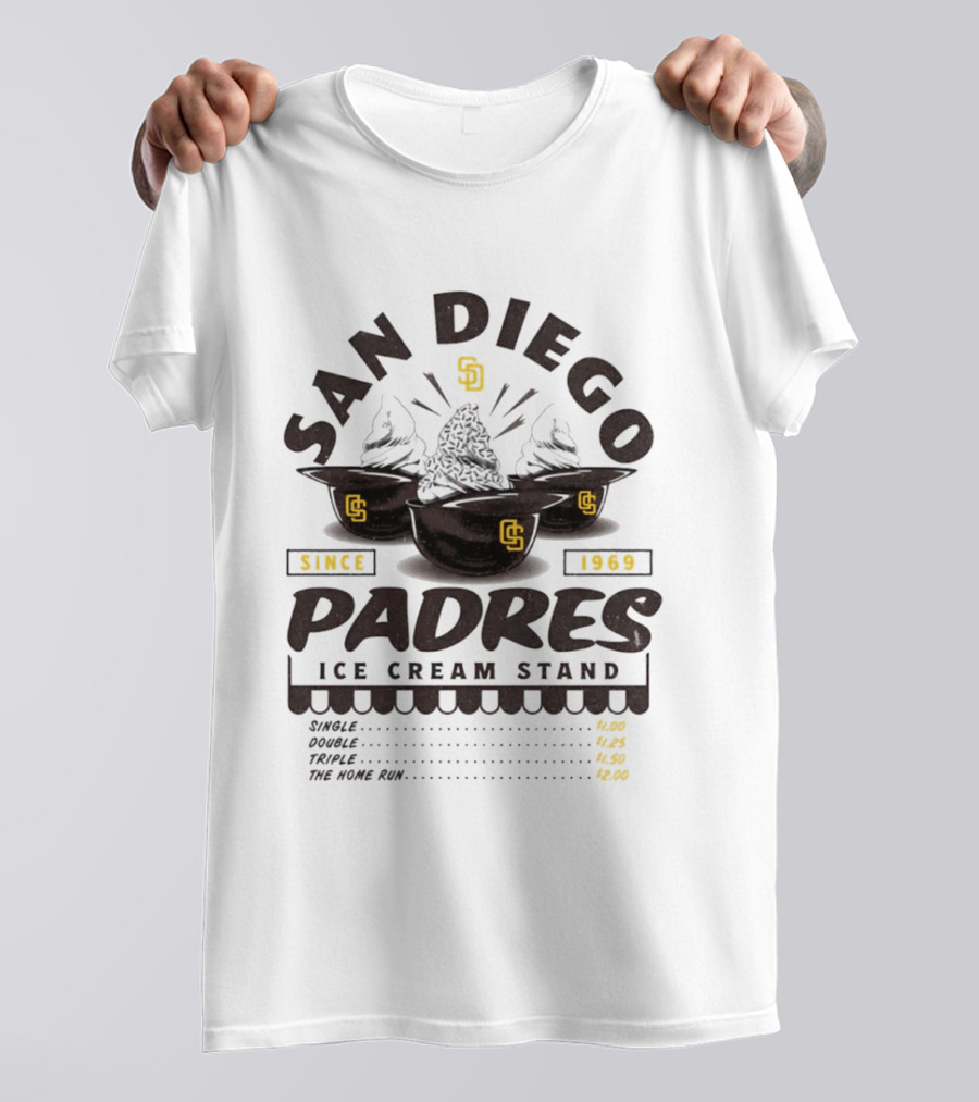 San Diego Padres Ice Cream Stand Since 1969 Baseball T-Shirt