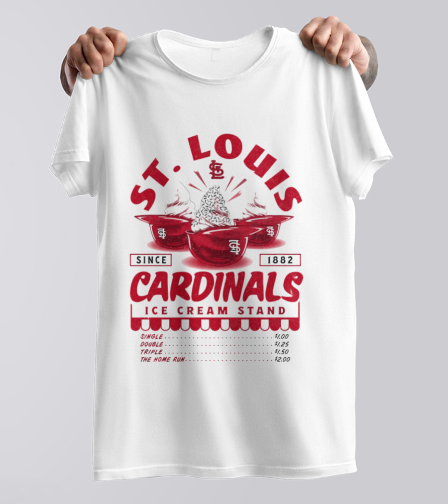 St. Louis Cardinals Ice Cream Stand Since 1882 Vintage Baseball T-Shirt