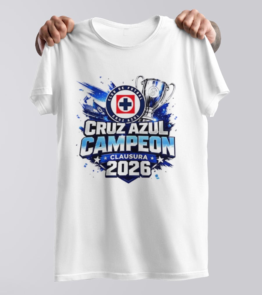 Cruz Azul Campeon Clausura 2026 Trophy Celebration T-Shirt