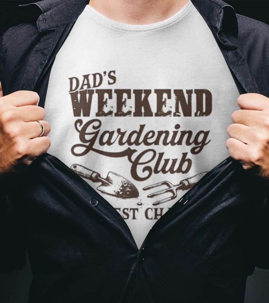 Dad's Weekend Gardening Club Midwest Chapter Trowel Fork Plants T-Shirt