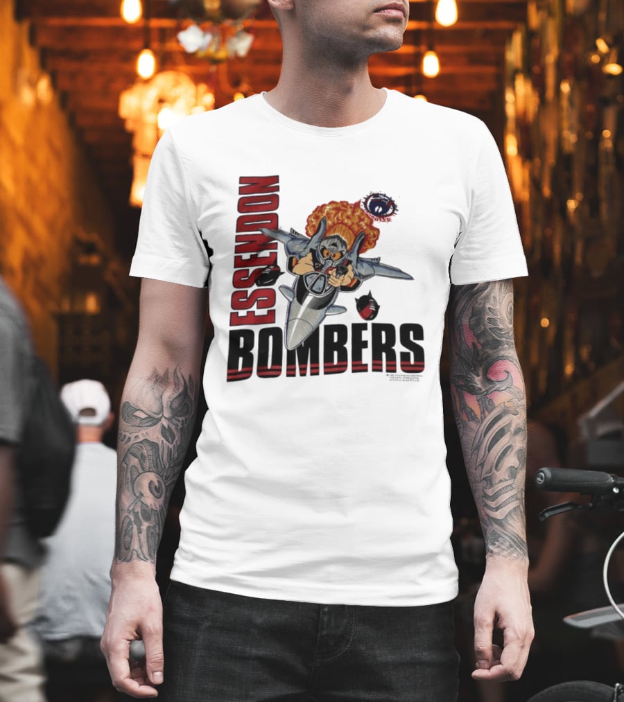 Essendon Bombers Fighter Jet Character Vintage 1992 T-Shirt
