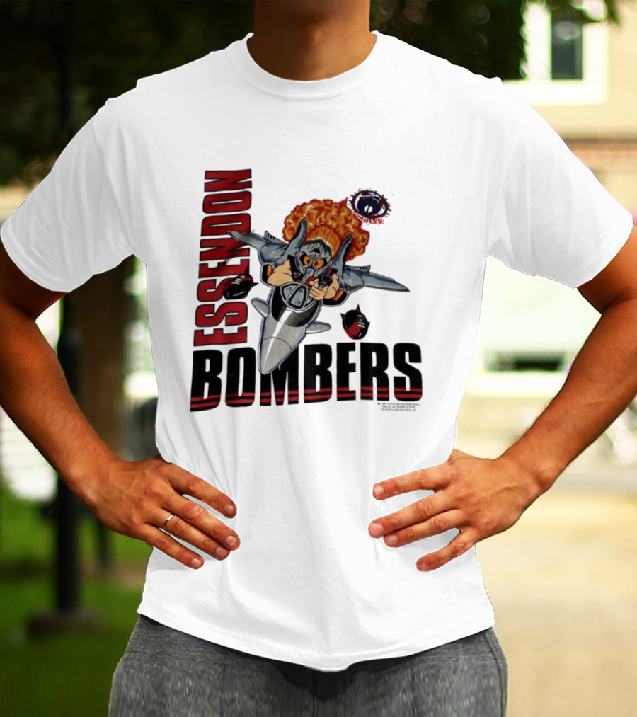 Essendon Bombers Fighter Jet Character Vintage 1992 T-Shirt
