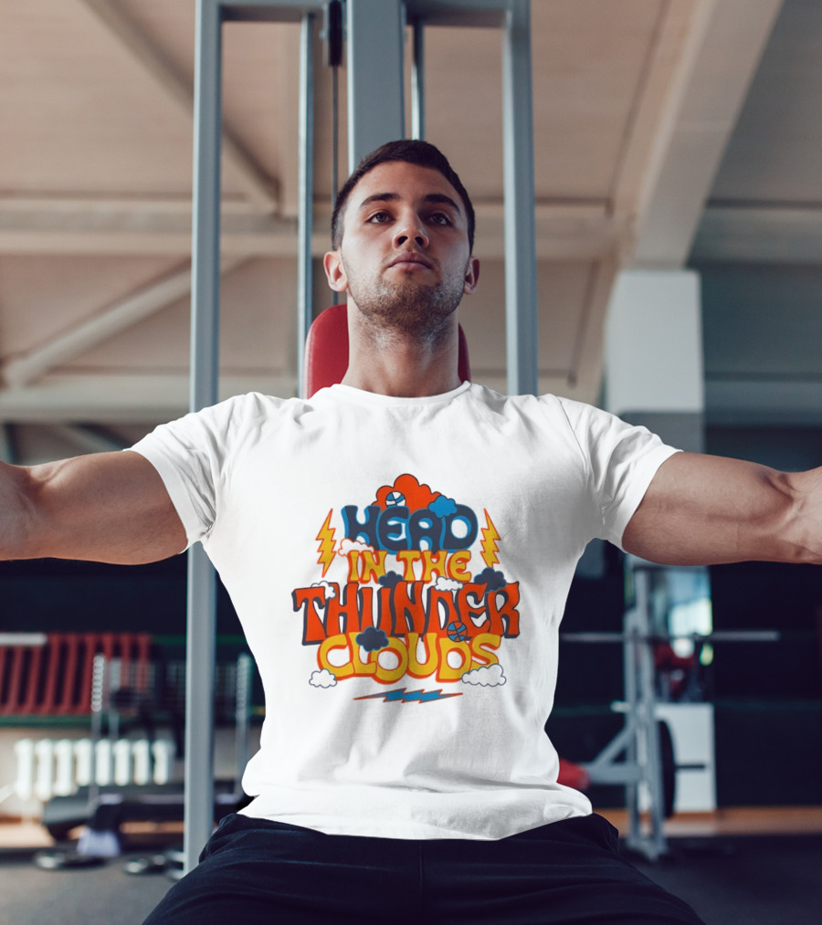Head In The Thunder Clouds Basketball Lightning Thunderstorms T-Shirt