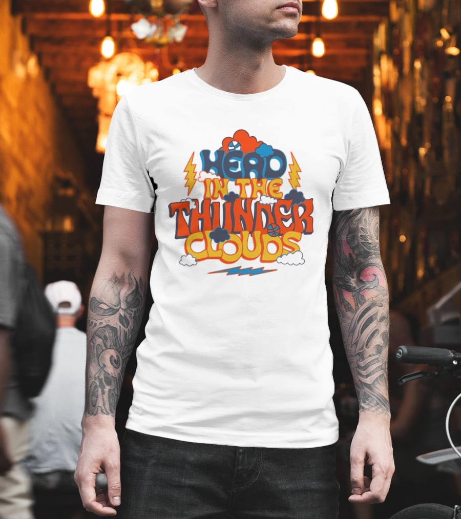 Head In The Thunder Clouds Basketball Lightning Thunderstorms T-Shirt