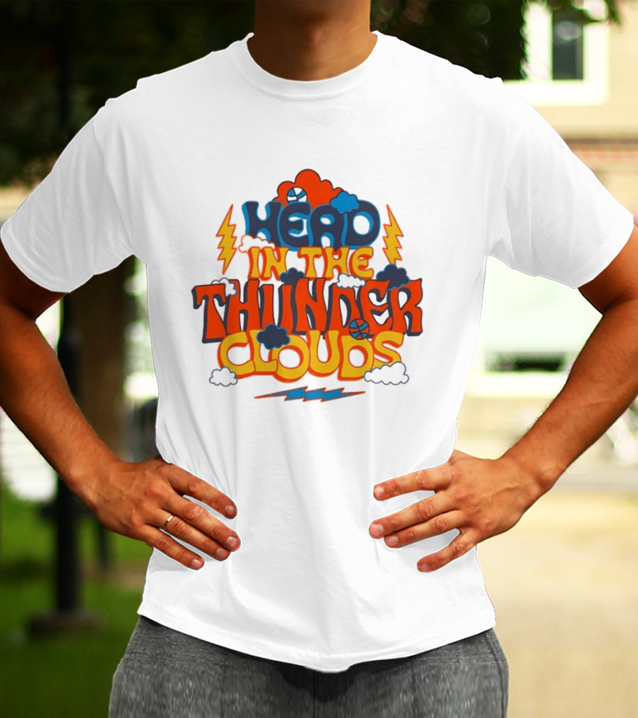 Head In The Thunder Clouds Basketball Lightning Thunderstorms T-Shirt