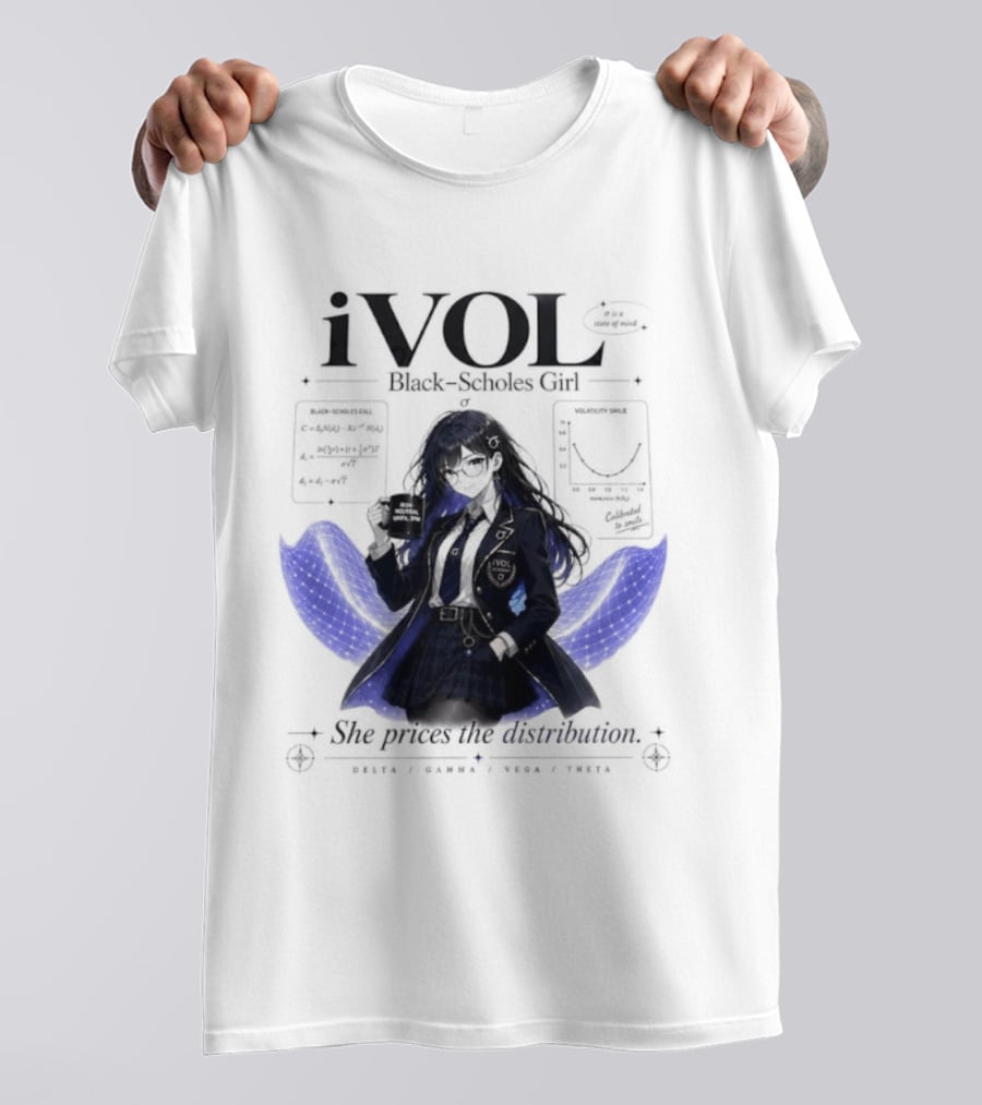 IVol Black Scholes Girl She Prices The Distribution Statistics Math Finance Chart T-Shirt