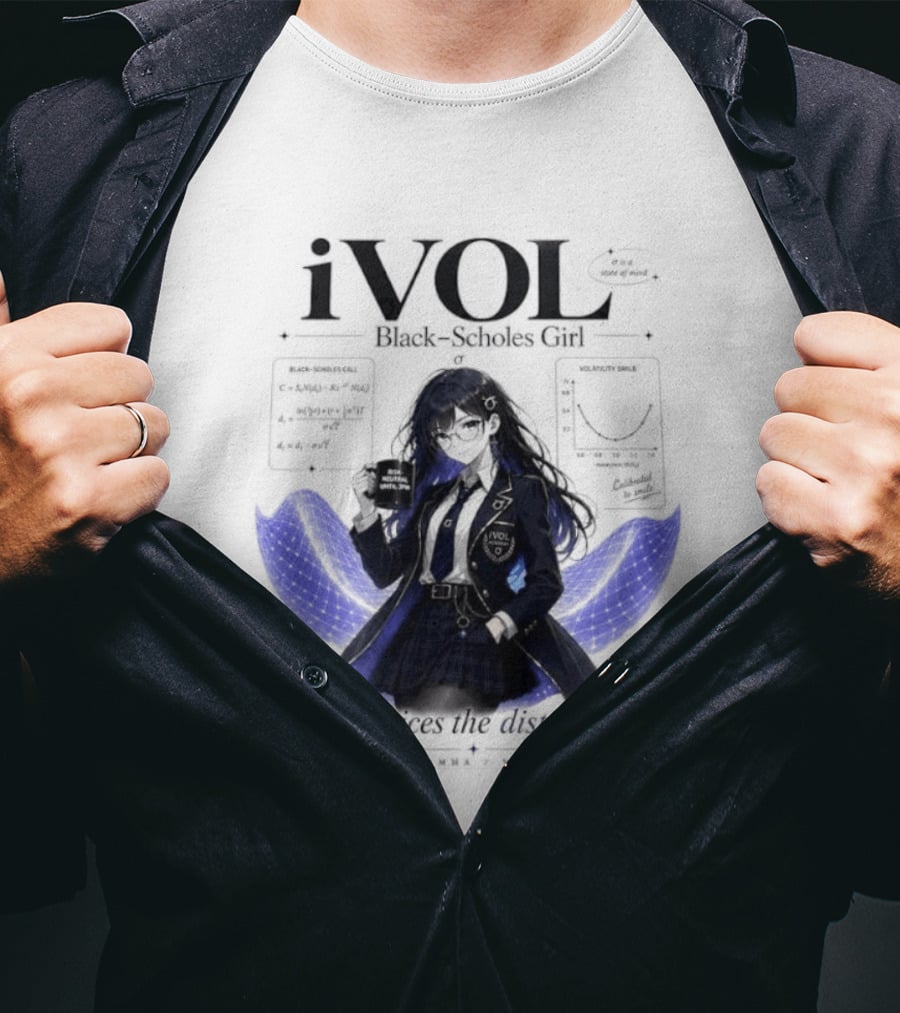 IVol Black Scholes Girl She Prices The Distribution Statistics Math Finance Chart T-Shirt