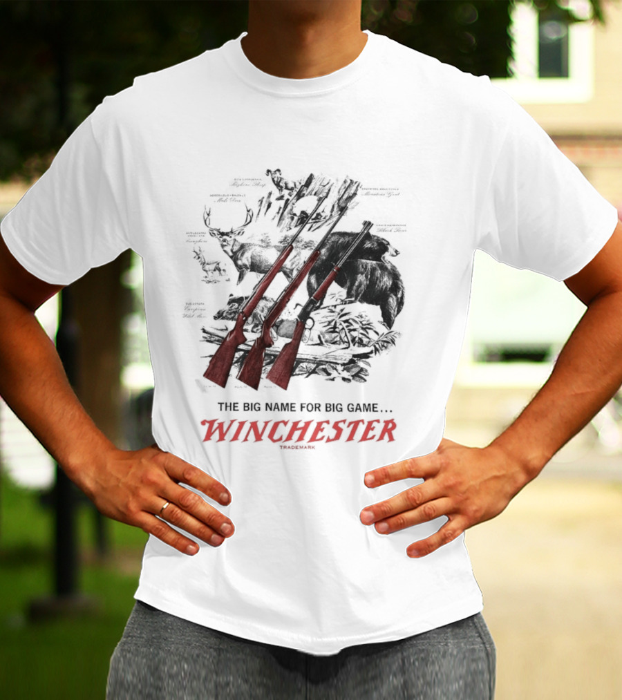 The Big Name For Big Game Winchester Heavyweight Three Rifles T-Shirt