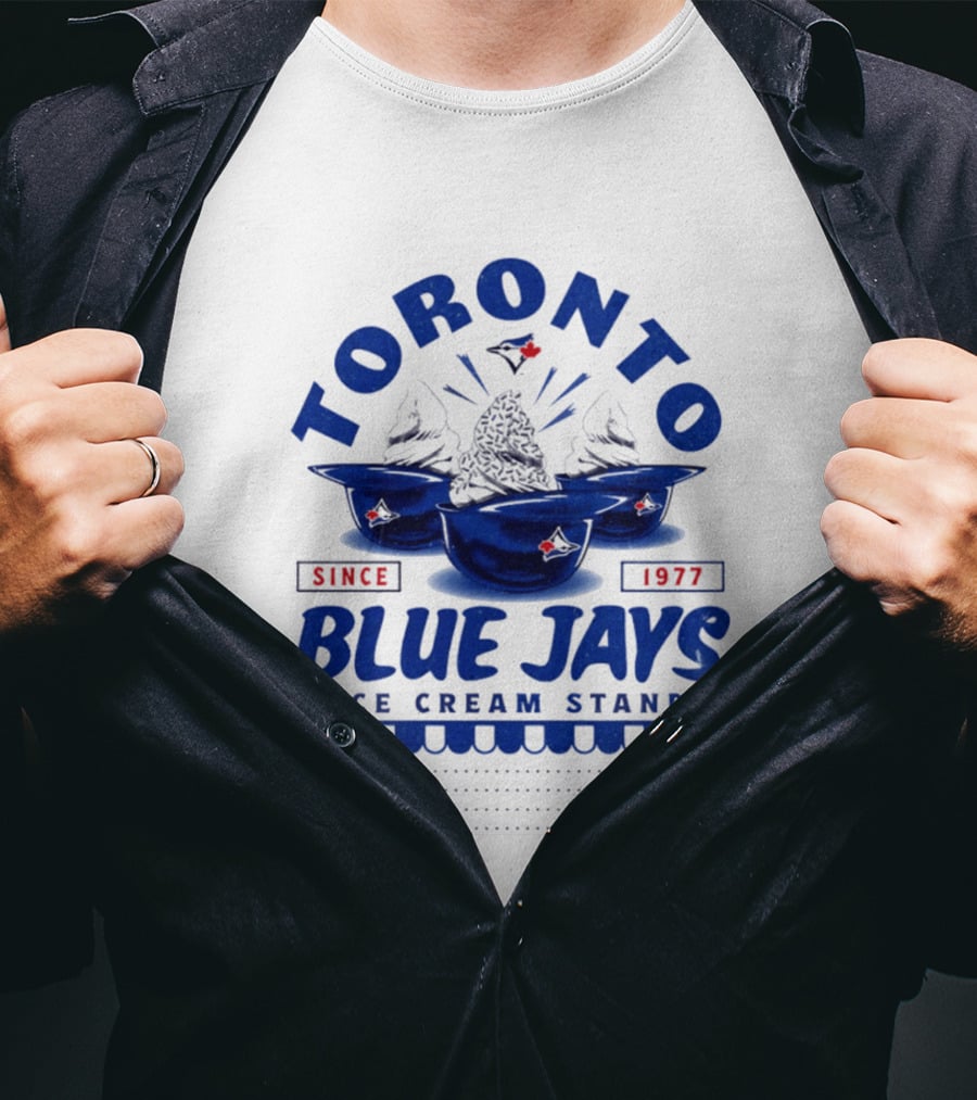 Toronto Blue Jays Ice Cream Stand Since 1977 Single Double Triple Home Run Prices T-Shirt