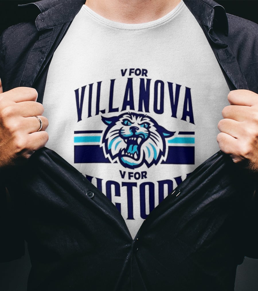 V For Villanova V For Victory Wildcats T-Shirt
