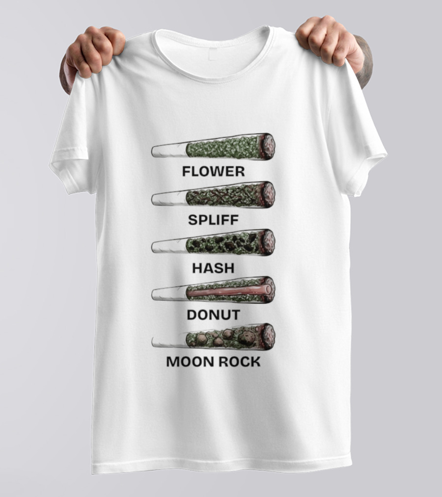 Weed Flower Spliff Hash Donut Moon Rock Smoking Styles T-Shirt