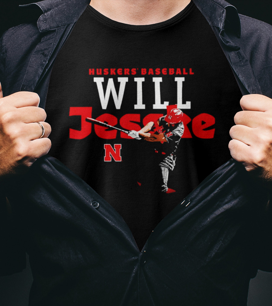 Huskers' Baseball Will Jesske Nebraska N T-Shirt