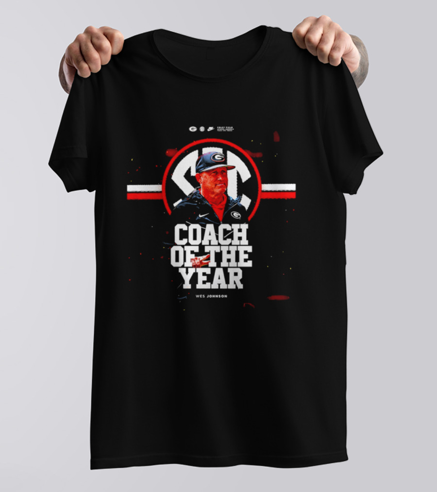 SEC Wes Johnson Coach Of The Year 2026 Georgia Bulldogs T-Shirt