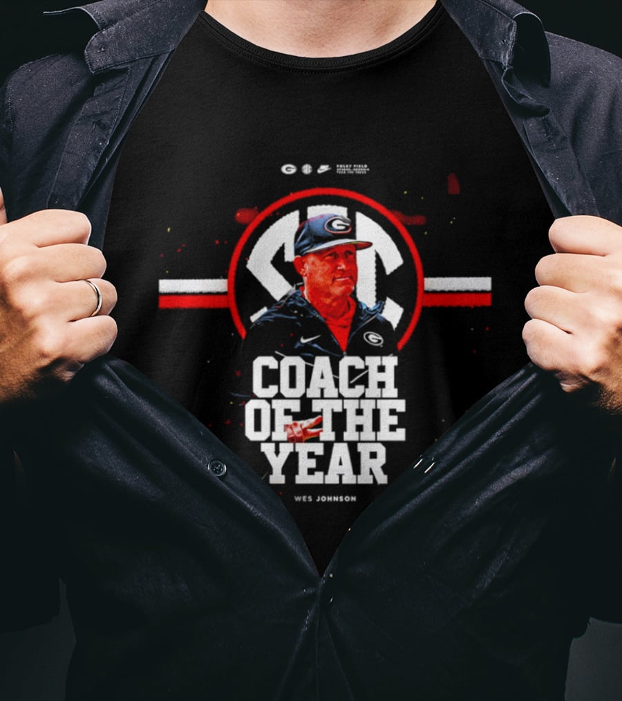 SEC Wes Johnson Coach Of The Year 2026 Georgia Bulldogs T-Shirt