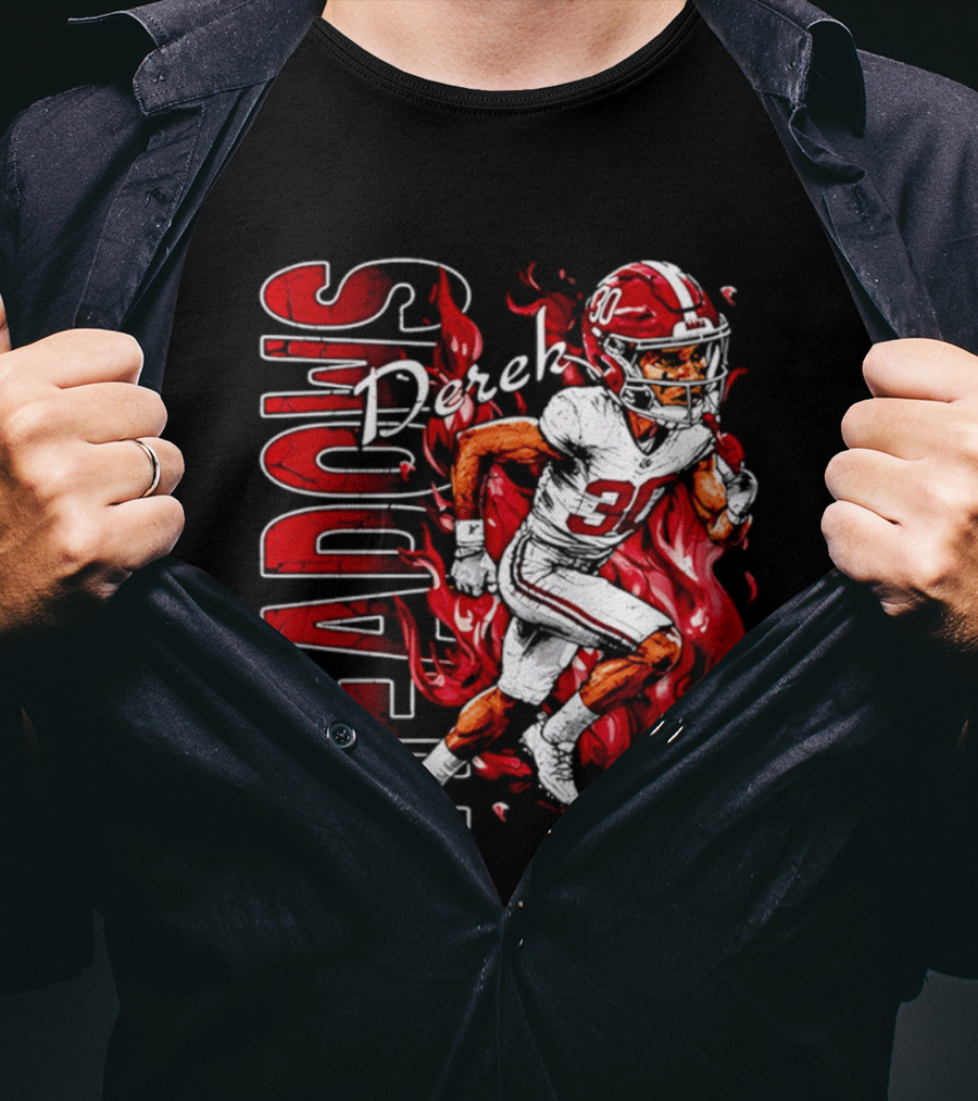 Derek Meadows Alabama Football NCAA Caricature Crimson Tide Player No. 30 T-Shirt
