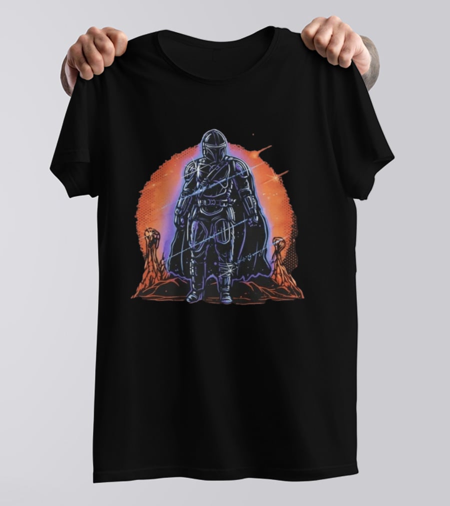 Din Djarin Night Of The Rebel Galactic Warrior Starlight Adventure T-Shirt