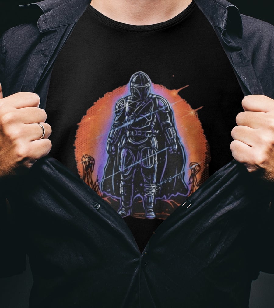 Din Djarin Night Of The Rebel Galactic Warrior Starlight Adventure T-Shirt