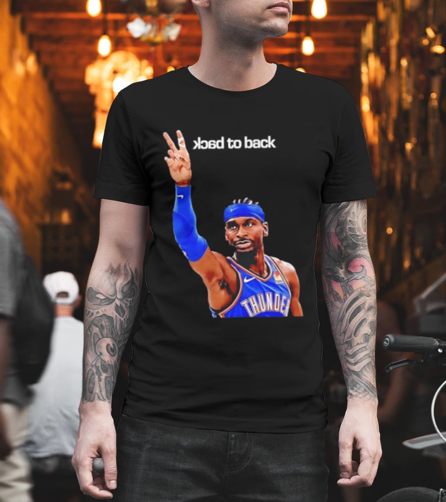 Shai Gilgeous Alexander Back To Back 2025 26 Kia NBA MVP Thunder T-Shirt