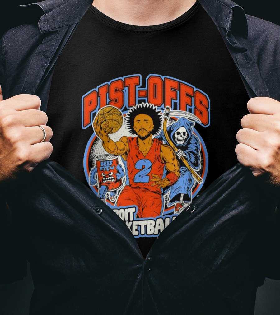 Pist Offs Detroit Basketballl Cade Cunningham Beef Stew Grim Reaper T-Shirt