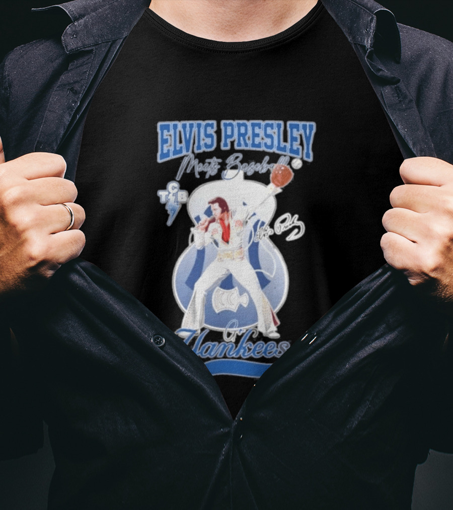 Elvis Presley Meets Yankees Legends T-Shirt